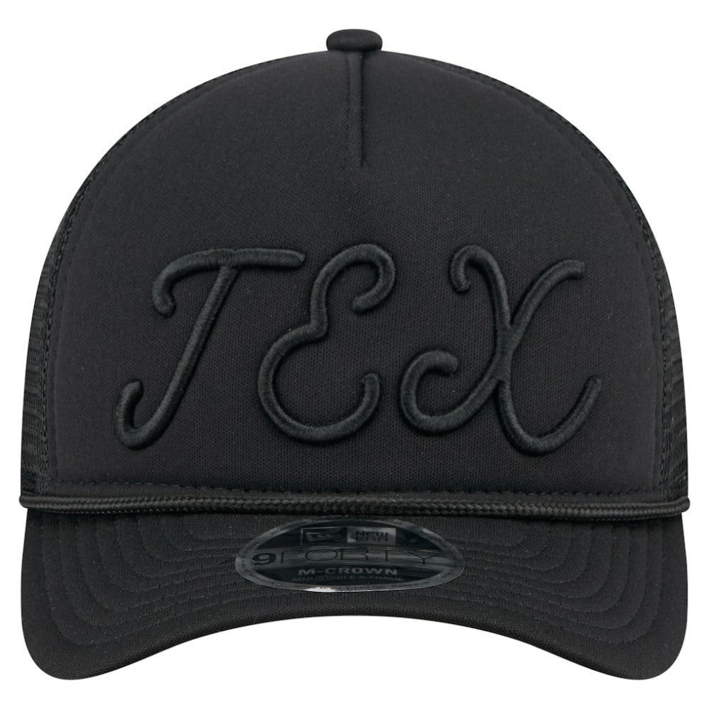 Texas Rangers New Era City Initial 9FORTY A-Frame M-Crown Adjustable Trucker Hat - MLB Hats
