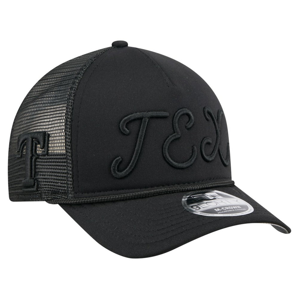 Texas Rangers New Era City Initial 9FORTY A-Frame M-Crown Adjustable Trucker Hat - MLB Hats