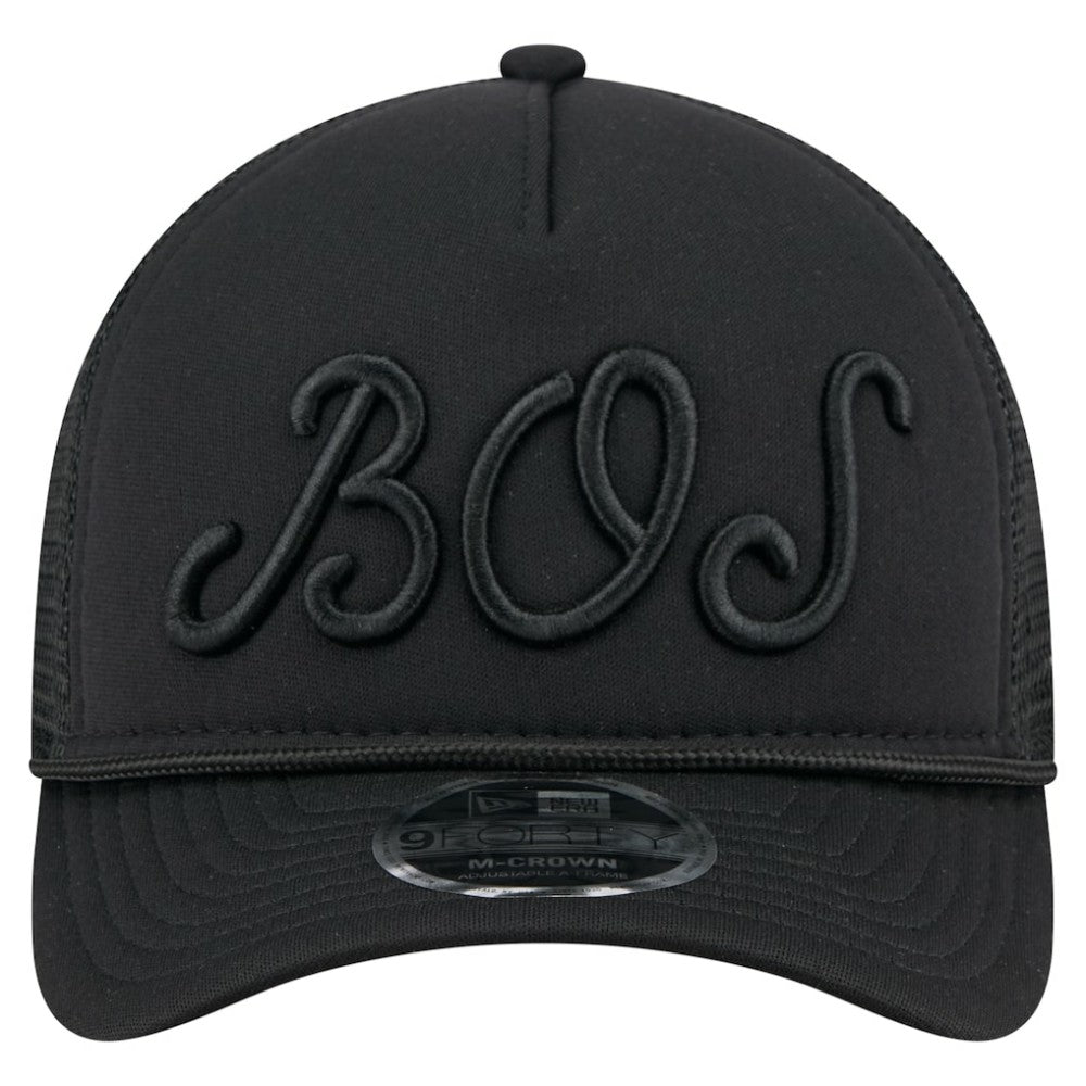 Boston Red Sox New Era City Initial 9FORTY A-Frame M-Crown Adjustable Trucker Hat - MLB Hats