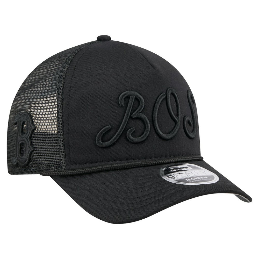 Boston Red Sox New Era City Initial 9FORTY A-Frame M-Crown Adjustable Trucker Hat - MLB Hats