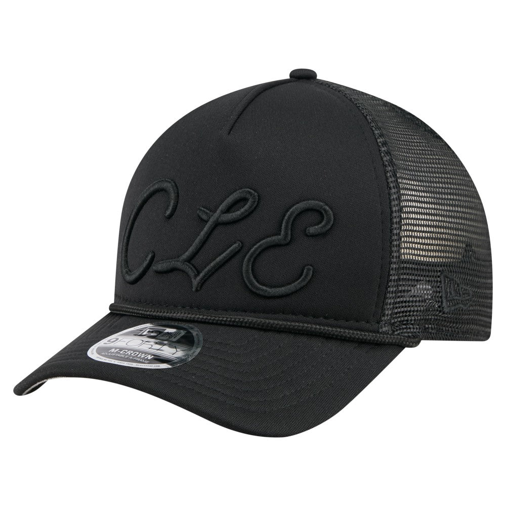 Cleveland Guardians New Era City Initial 9FORTY A-Frame M-Crown Adjustable Trucker Hat - MLB Hats