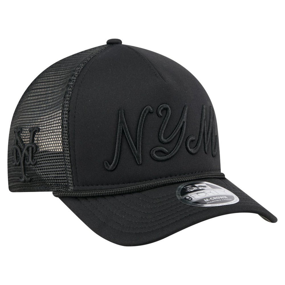 New York Mets New Era City Initial 9FORTY A-Frame M-Crown Adjustable Trucker Hat - MLB Hats