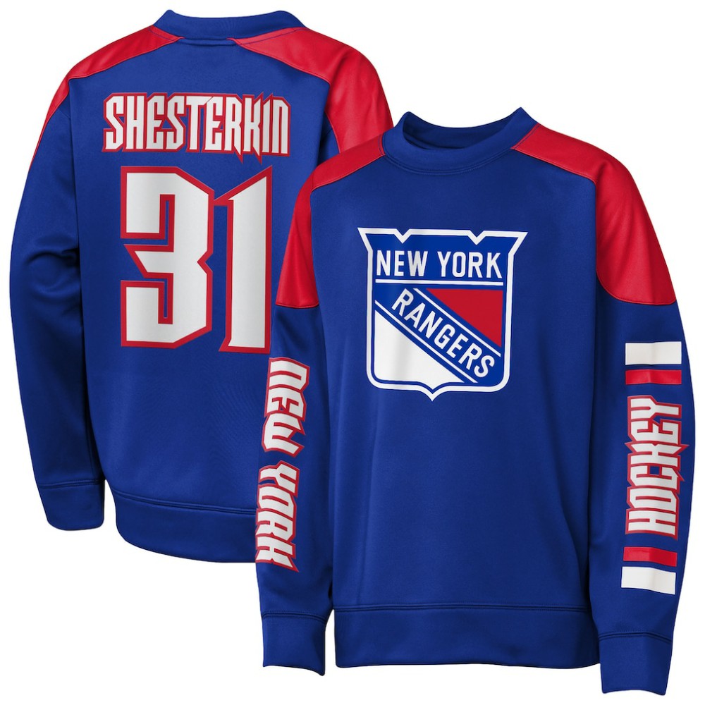 Igor Shesterkin New York Rangers Outerstuff Youth Best Defense Name & Number Crewneck Sweatshirt -  NHL Sweatshirts