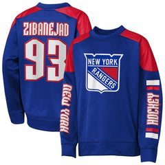 Mika Zibanejad New York Rangers Outerstuff Youth Best Defense Name & Number Crewneck Sweatshirt -  NHL Sweatshirts
