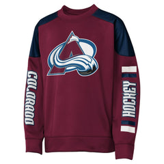 Nathan MacKinnon Colorado Avalanche Outerstuff Youth Best Defense Name & Number Crewneck Sweatshirt -  NHL Sweatshirts