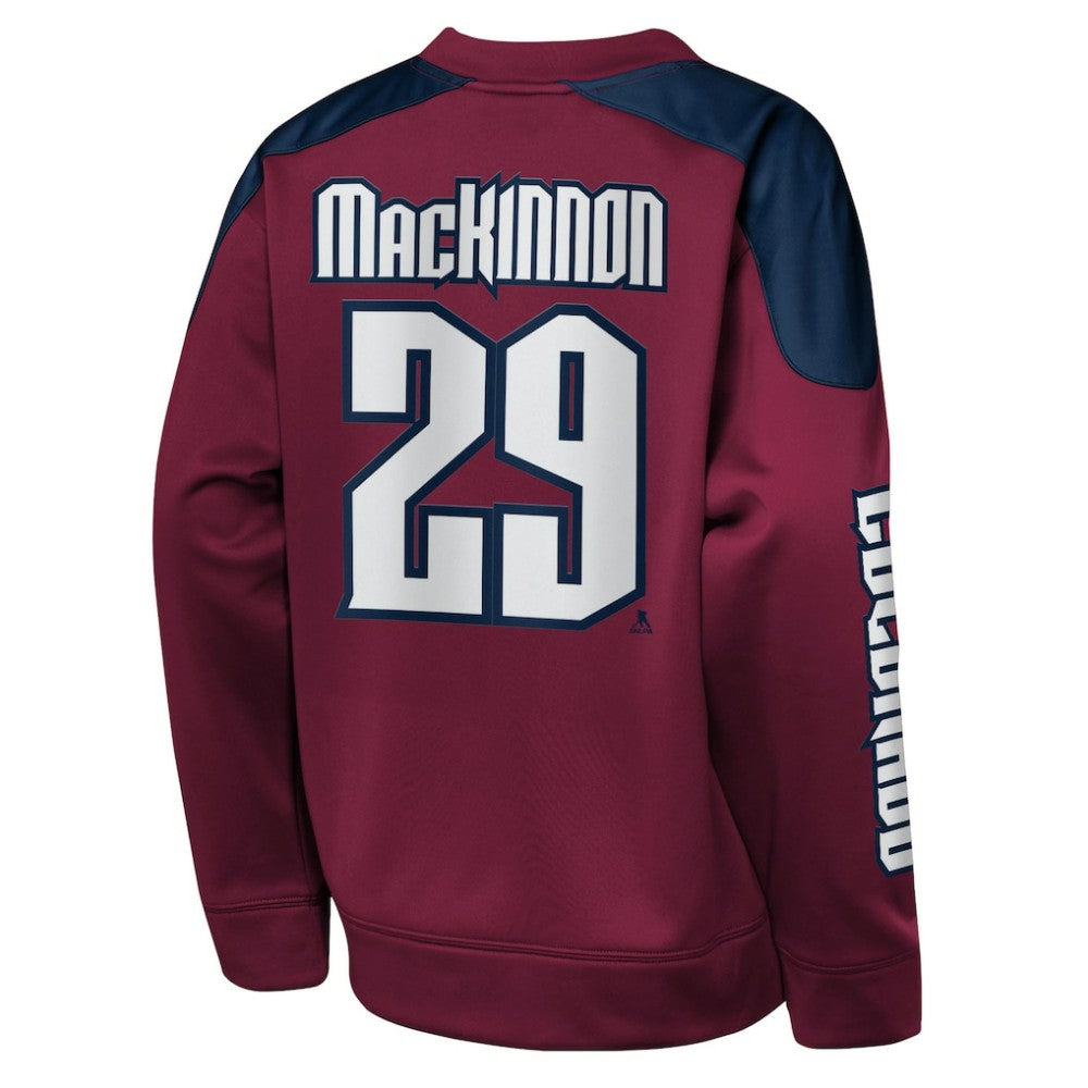 Nathan MacKinnon Colorado Avalanche Outerstuff Youth Best Defense Name & Number Crewneck Sweatshirt -  NHL Sweatshirts