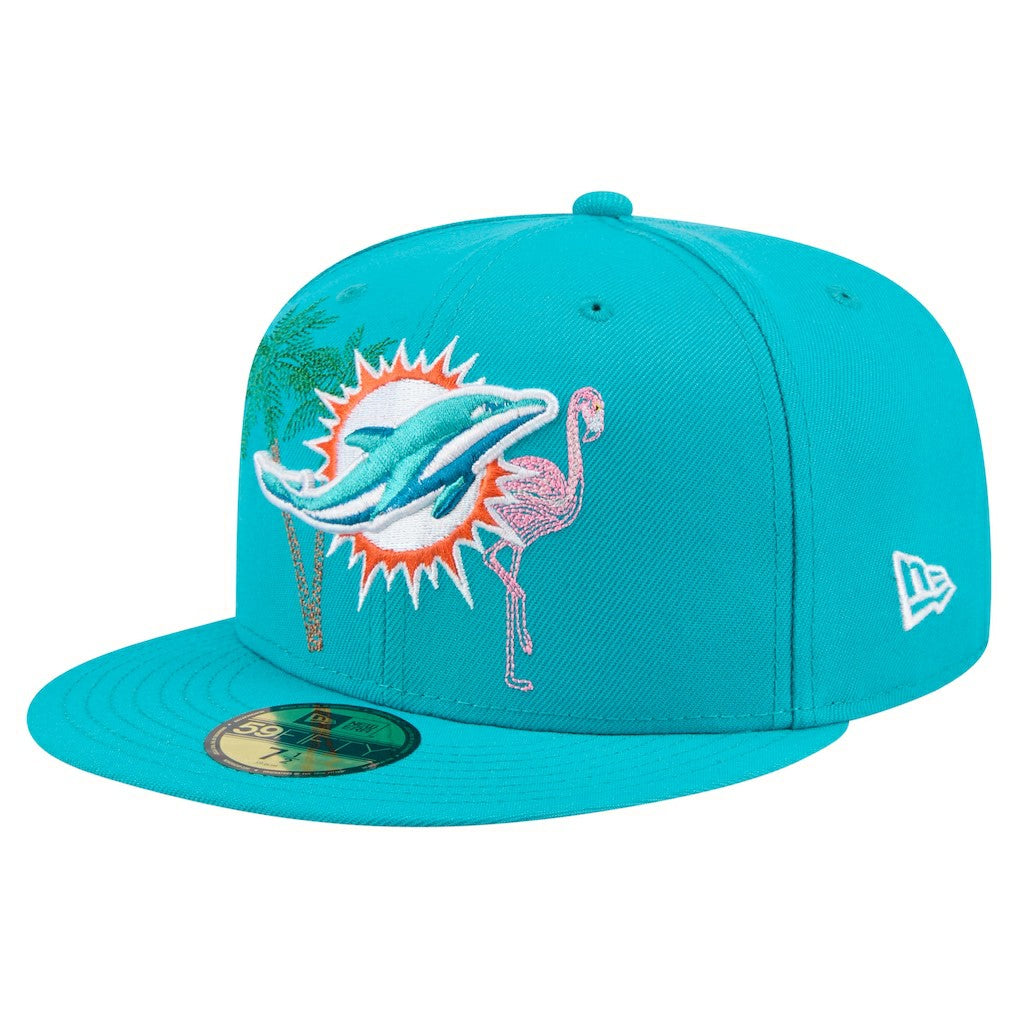 Miami Dolphins State Stitch 59FIFTY Fitted Hat | NFL Outlet