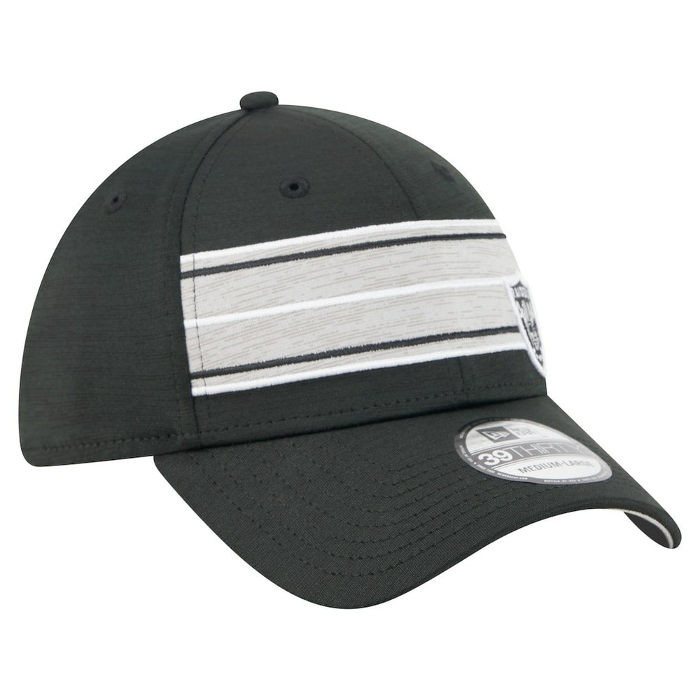 Las Vegas Raiders Stripes 39THIRTY Flex Hat | NFL Outlet