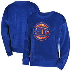 Blue New York Knicks Outerstuff Youth Girls Step Back Sweatshirt | NBA