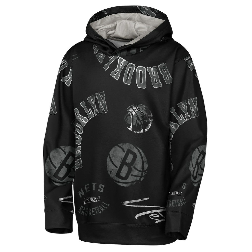 Black Brooklyn Nets Outerstuff Youth Moving Violation Hoodie | NBA