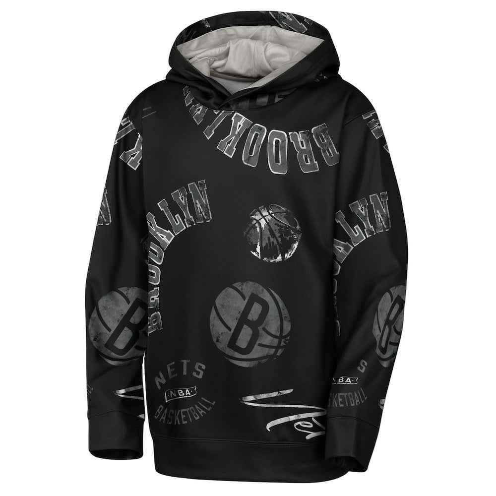 Black Brooklyn Nets Outerstuff Youth Moving Violation Hoodie | NBA