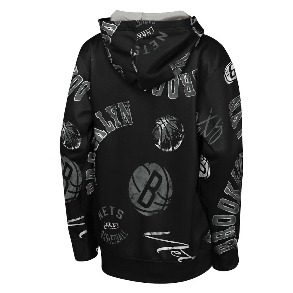 Black Brooklyn Nets Outerstuff Youth Moving Violation Hoodie | NBA