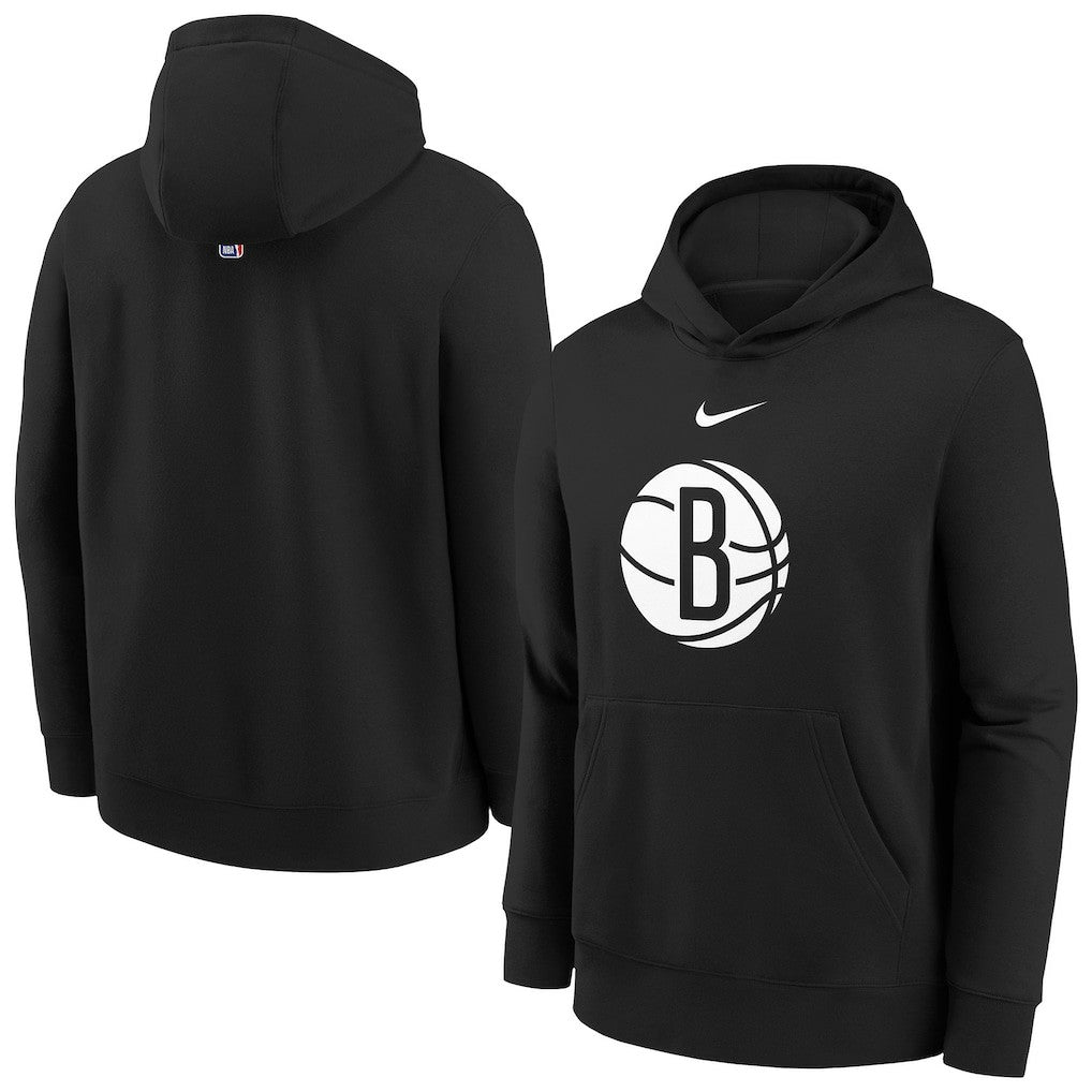 Black Brooklyn Nets Youth 2025/26 Club Fleece Hoodie | NBA