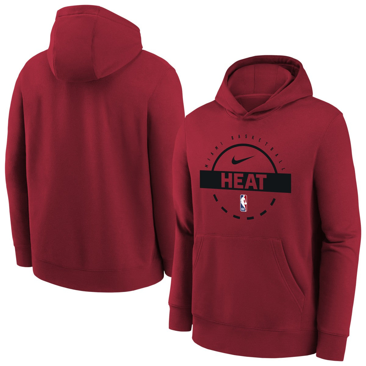 Red Miami Heat Youth 2025/26 Club Fleece Practice Hoodie | NBA