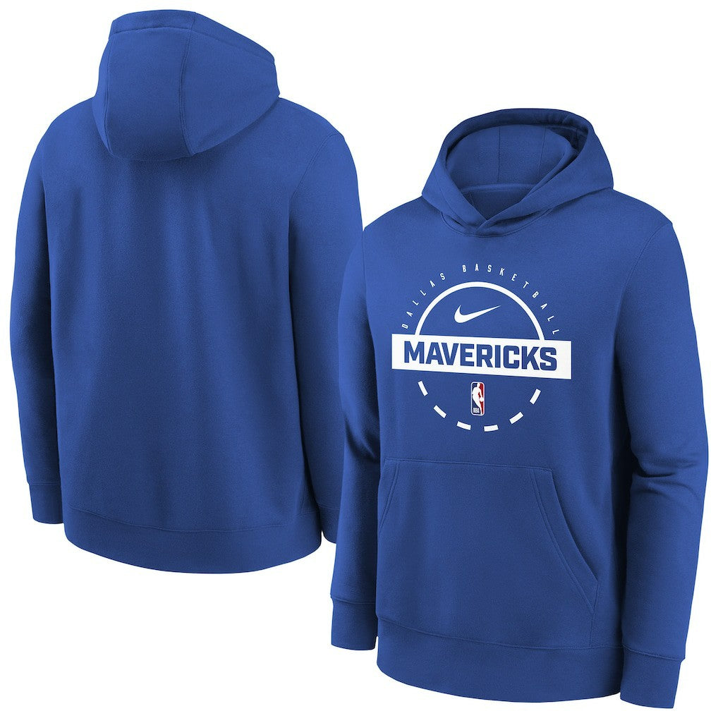 Blue Dallas Mavericks Youth 2025/26 Club Fleece Practice Hoodie sale | NBA