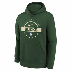 Hunter Green Milwaukee Bucks Youth 2025/26 Club Fleece Practice Hoodie | NBA