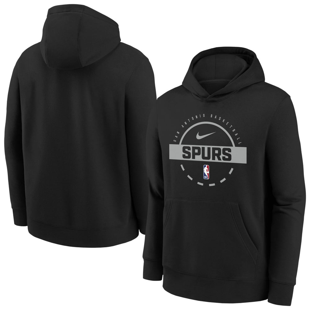 Black San Antonio Spurs Youth 2025/26 Club Fleece Practice Hoodie | NBA