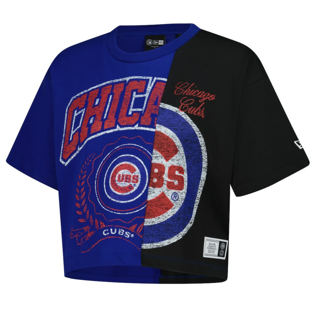 Chicago Cubs New Era Women's Upcycled Colorblocked Boxy Cropped T-Shirt - MLB T-shirts