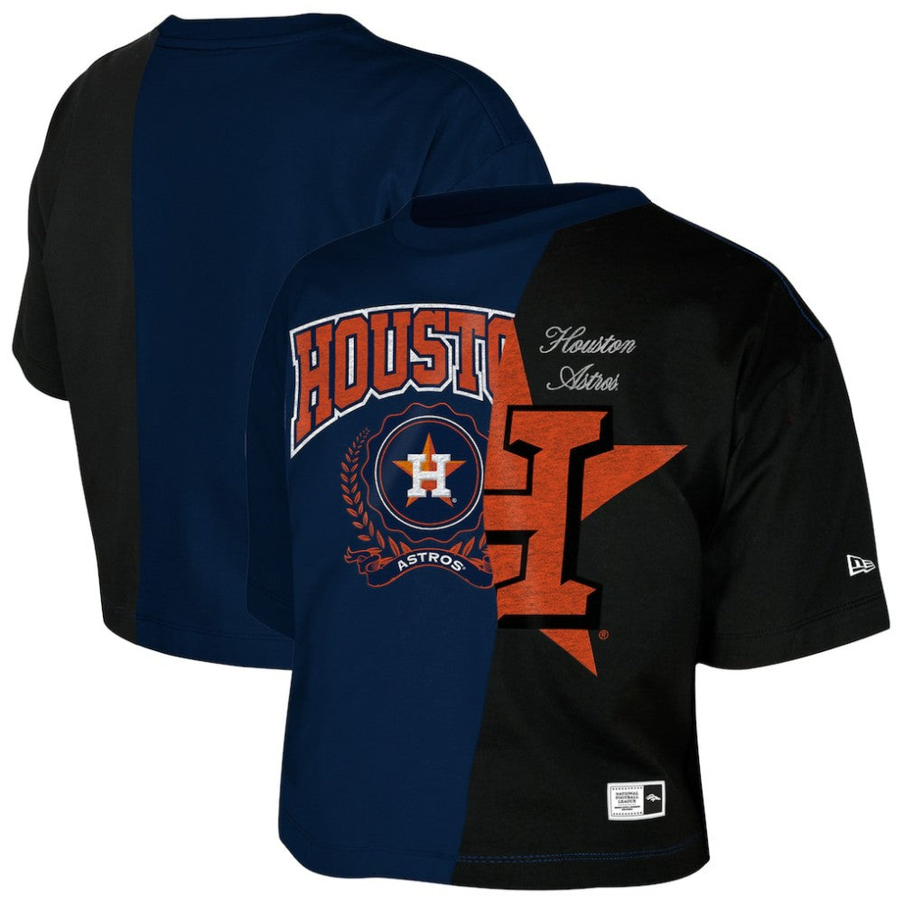 Houston Astros New Era Women's Upcycled Colorblocked Boxy Cropped T-Shirt - MLB T-shirts