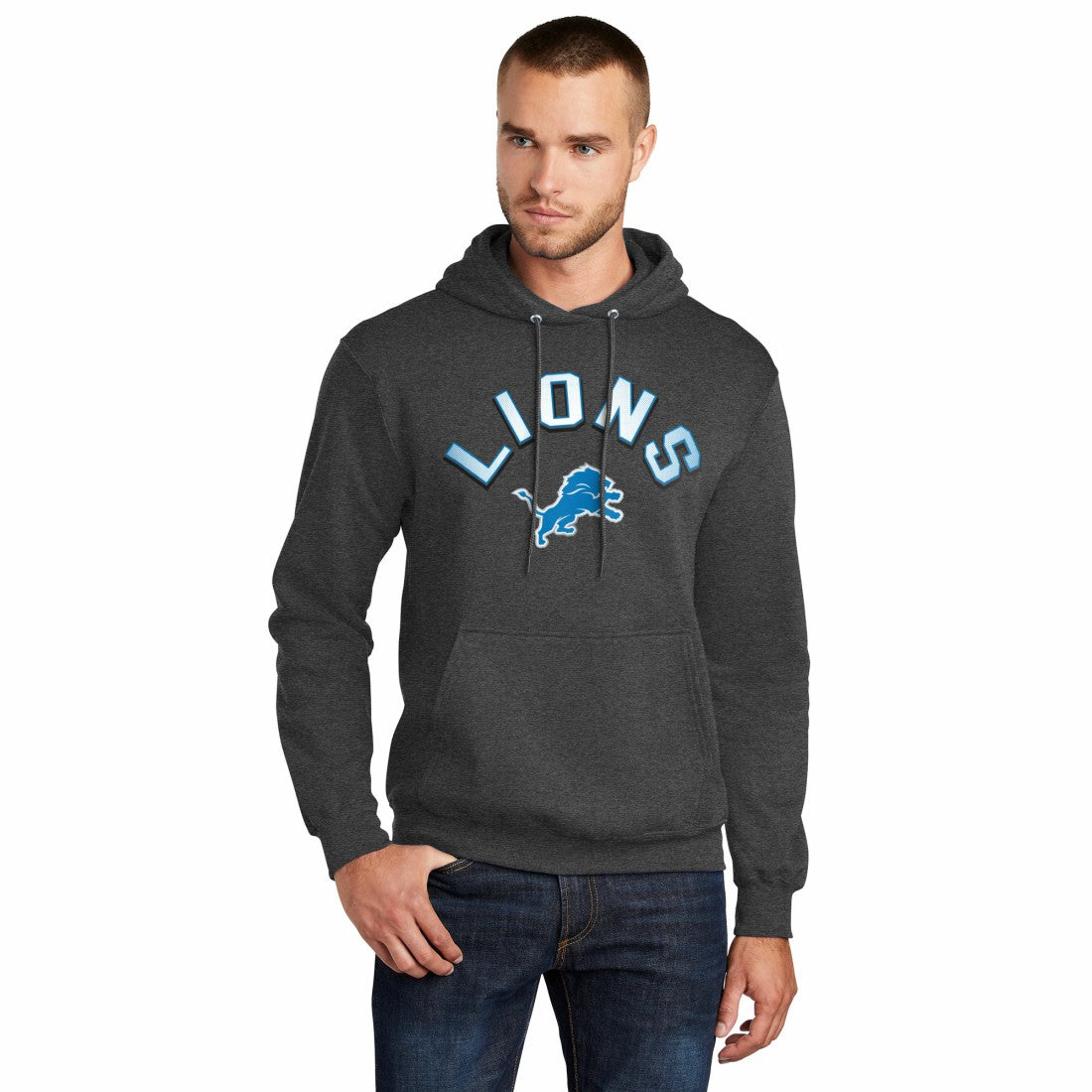 Detroit Lions Starter Arch Over Logo Pullover Hoodie | NFL Hot
