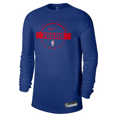 Royal Philadelphia 76ers 2025/26 On-Court Flare Dri-FIT Practice Long Sleeve Tri-Blend T-Shirt | NBA