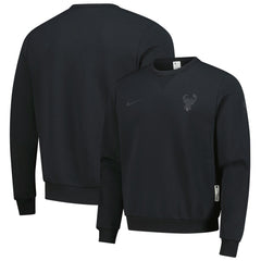 Black Milwaukee Bucks Authentic Standard Issue Travel Dri-FIT Sweatshirt | NBA