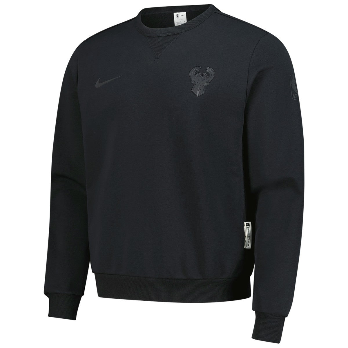 Black Milwaukee Bucks Authentic Standard Issue Travel Dri-FIT Sweatshirt | NBA