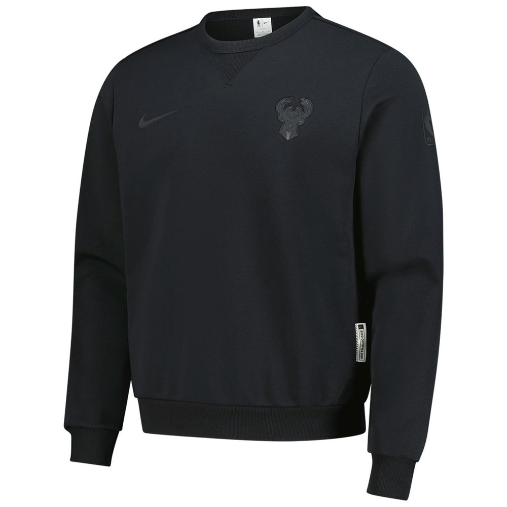 Black Milwaukee Bucks Authentic Standard Issue Travel Dri-FIT Sweatshirt | NBA