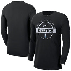 Black Boston Celtics Authentic Long Sleeve Practice T-Shirt | NBA