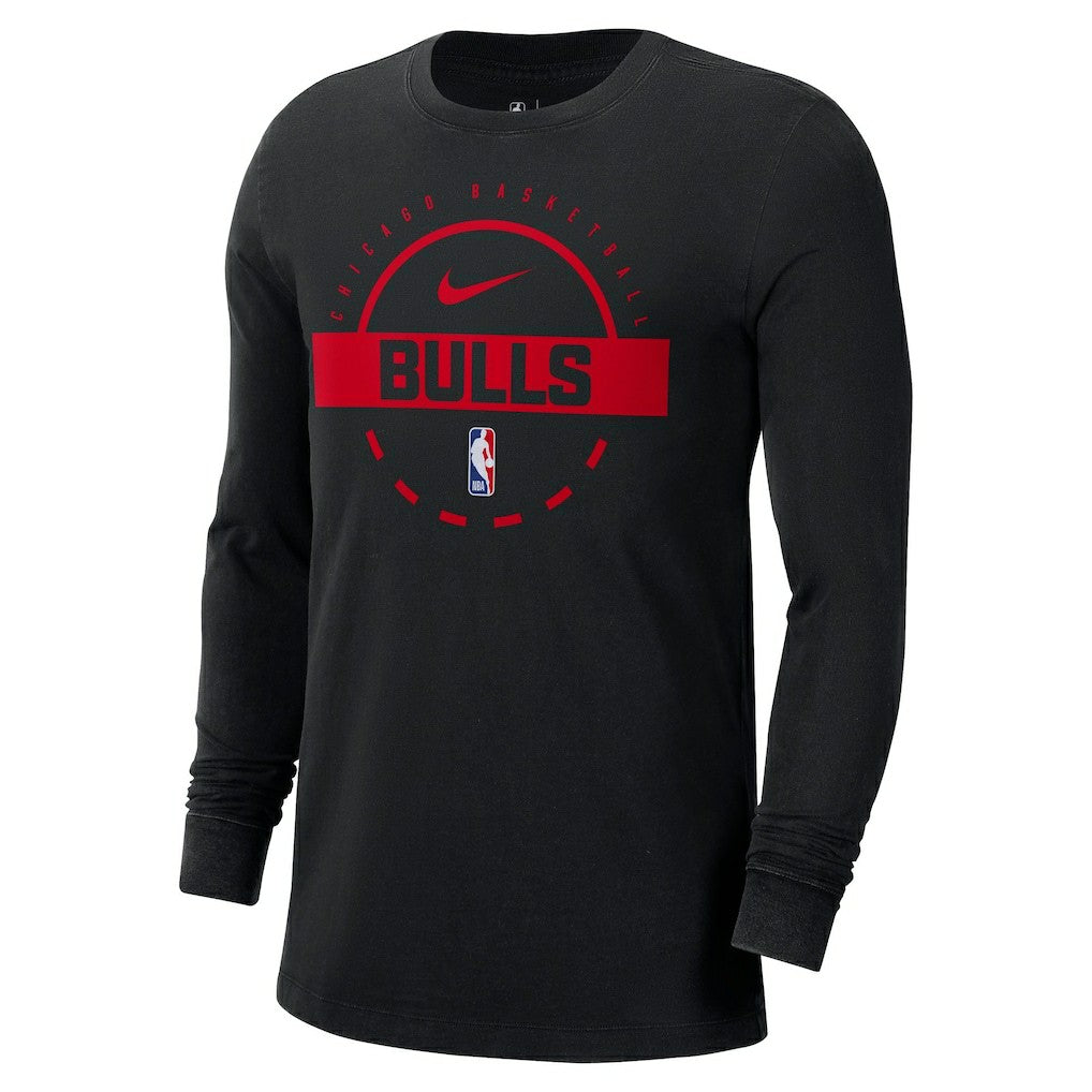 Black Chicago Bulls Authentic Long Sleeve Practice T-Shirt sale | NBA