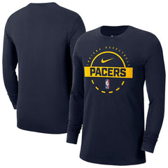 Navy Indiana Pacers Authentic Long Sleeve Practice T-Shirt | NBA