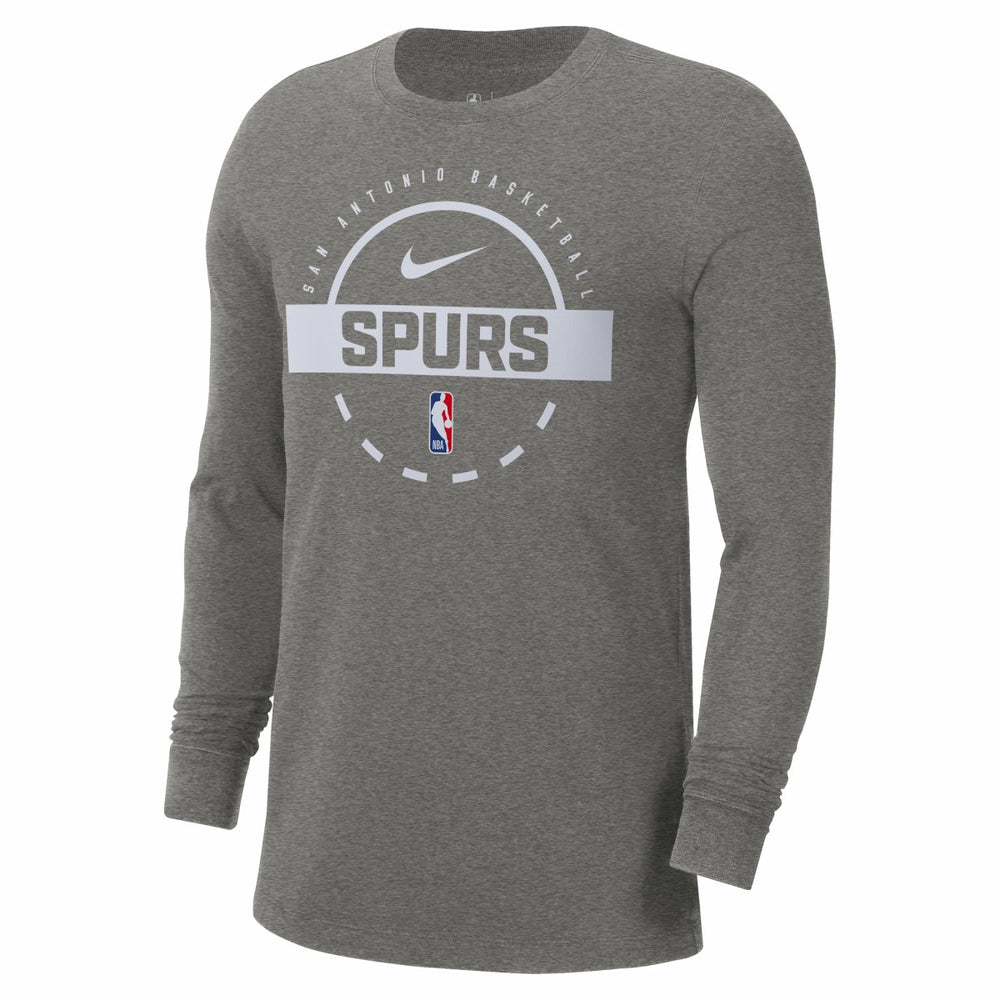 Charcoal San Antonio Spurs Authentic Long Sleeve Practice T-Shirt | NBA