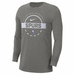 Charcoal San Antonio Spurs Authentic Long Sleeve Practice T-Shirt | NBA