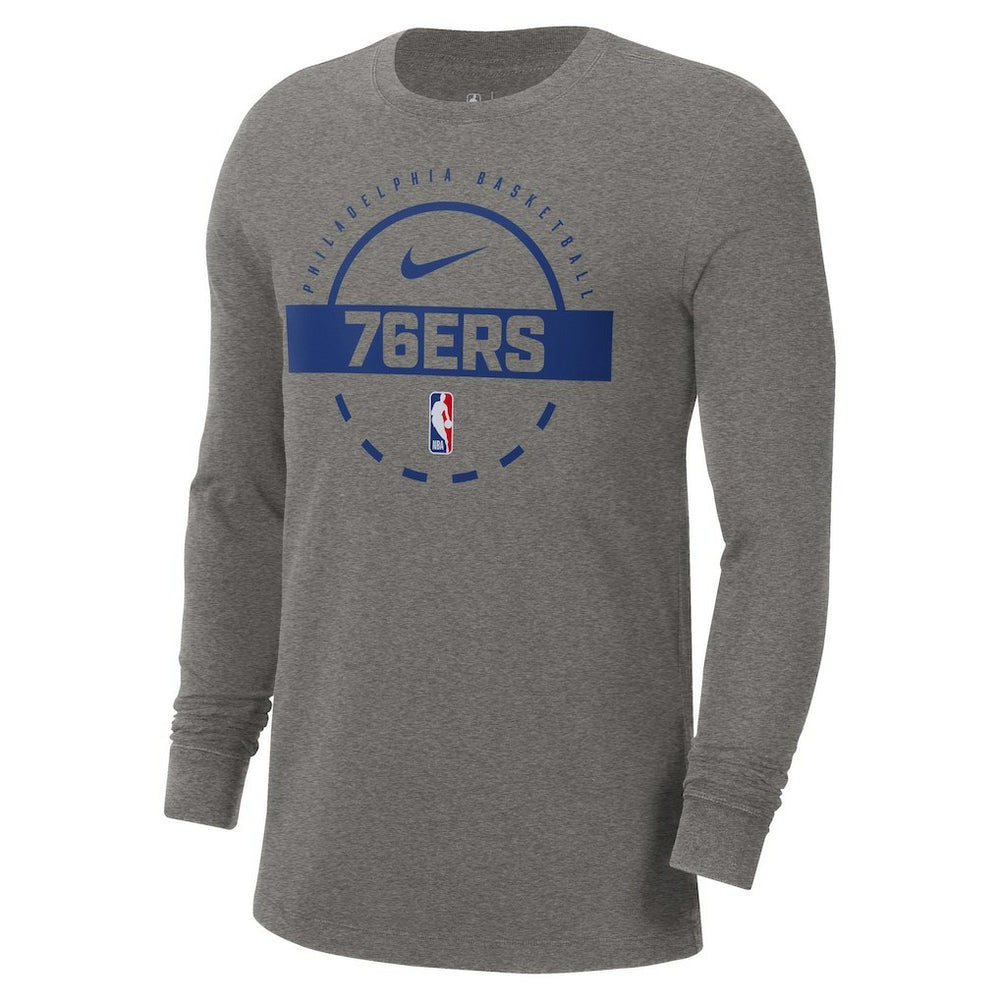 Charcoal Philadelphia 76ers Authentic Long Sleeve Practice T-Shirt | NBA