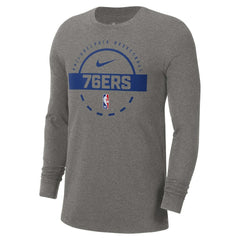 Charcoal Philadelphia 76ers Authentic Long Sleeve Practice T-Shirt | NBA