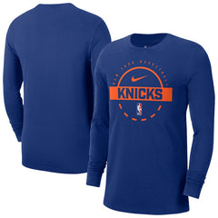 Blue New York Knicks Authentic Long Sleeve Practice T-Shirt | NBA