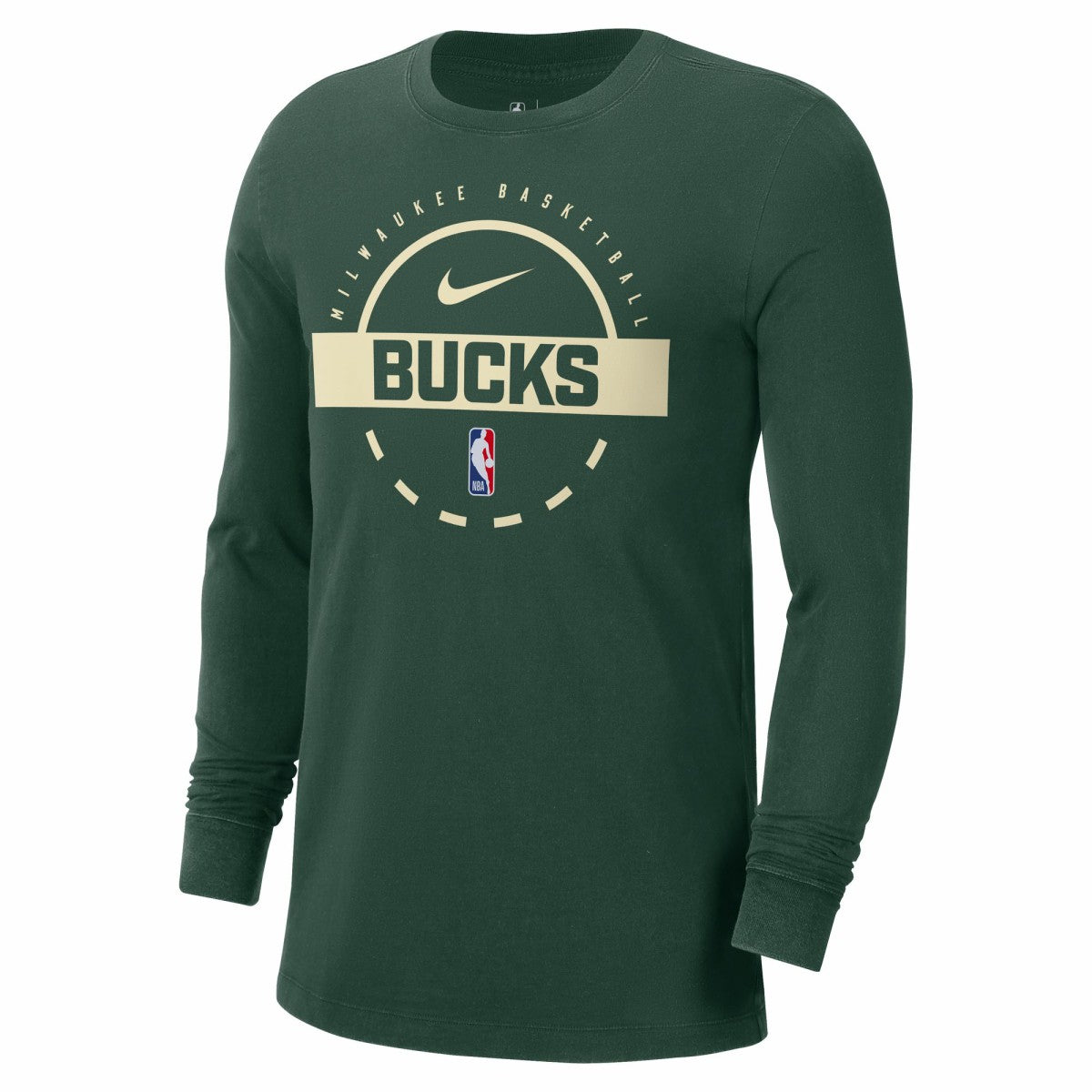 Hunter Green Milwaukee Bucks Authentic Long Sleeve Practice T-Shirt | NBA