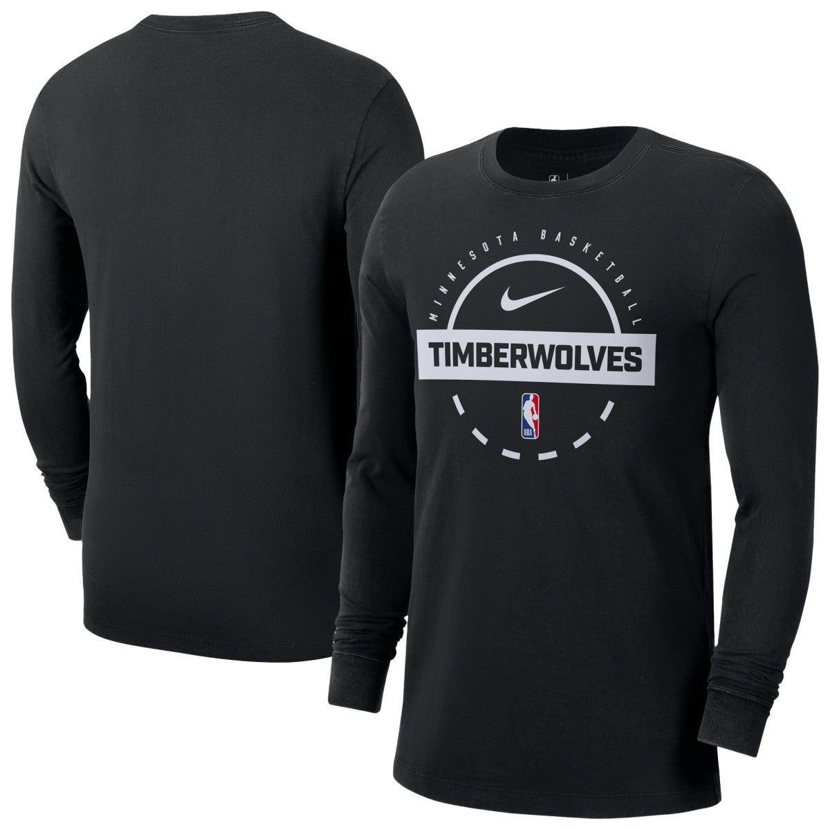 Black Minnesota Timberwolves Authentic Long Sleeve Practice T-Shirt | NBA