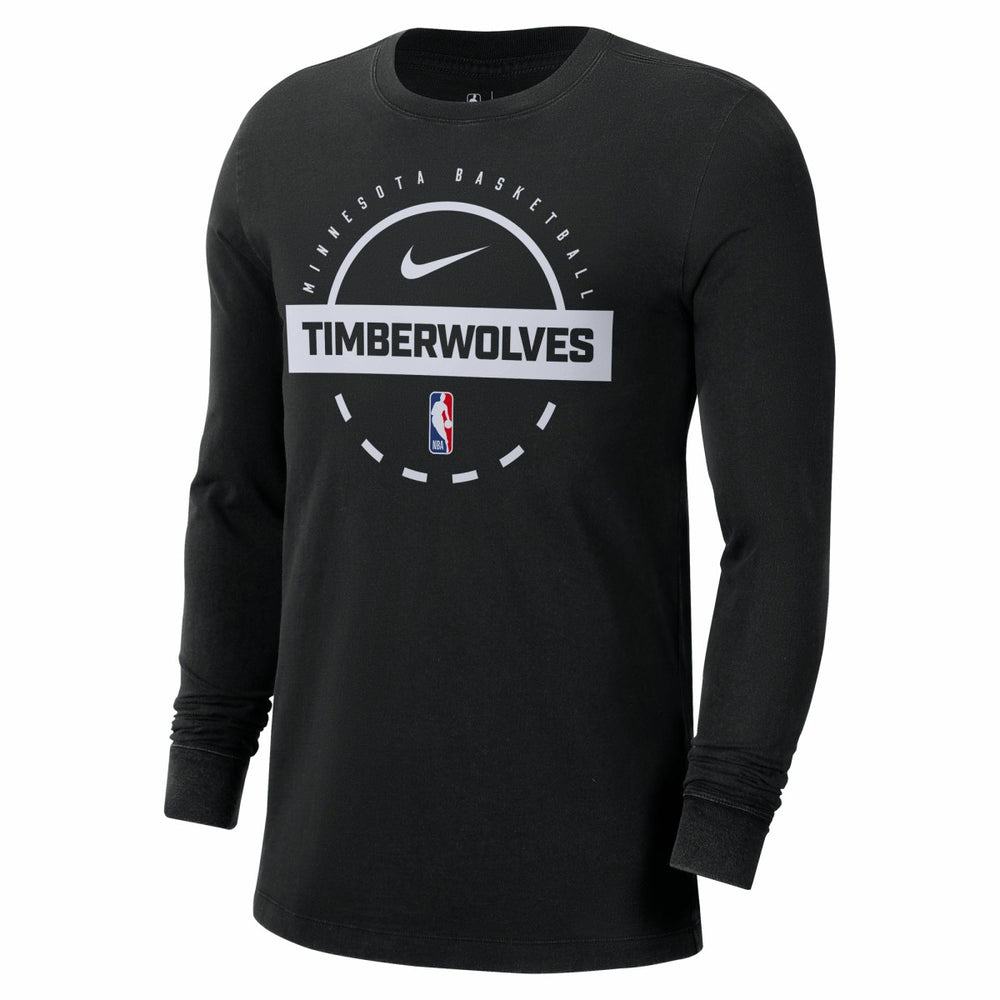 Black Minnesota Timberwolves Authentic Long Sleeve Practice T-Shirt | NBA
