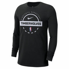 Black Minnesota Timberwolves Authentic Long Sleeve Practice T-Shirt | NBA