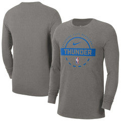 Charcoal Oklahoma City Thunder Authentic Long Sleeve Practice T-Shirt | NBA
