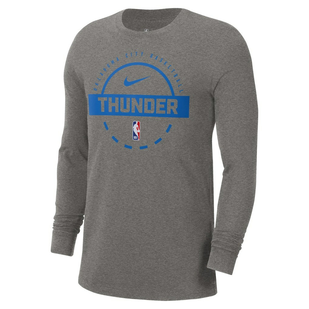 Charcoal Oklahoma City Thunder Authentic Long Sleeve Practice T-Shirt | NBA