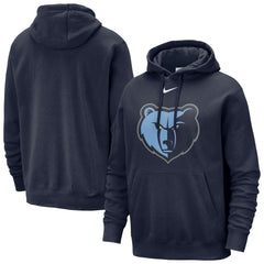Navy Memphis Grizzlies Essential Logo Club Pullover Hoodie | NBA