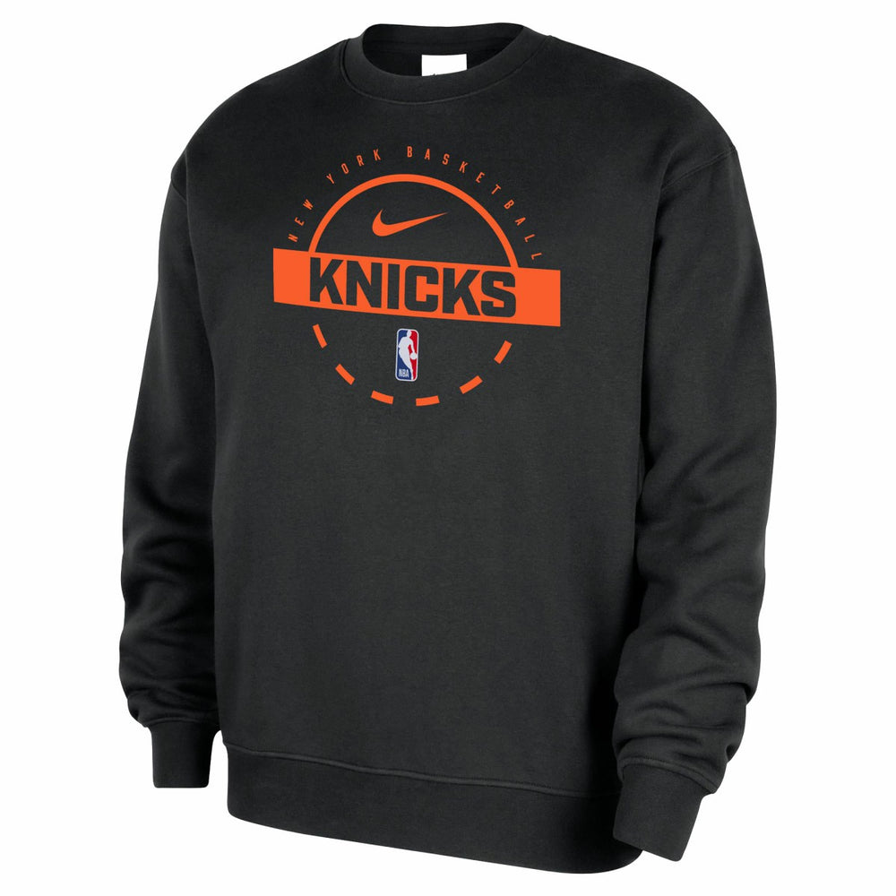 Black New York Knicks 2025/26 Authentic Practice Club Sweatshirt | NBA