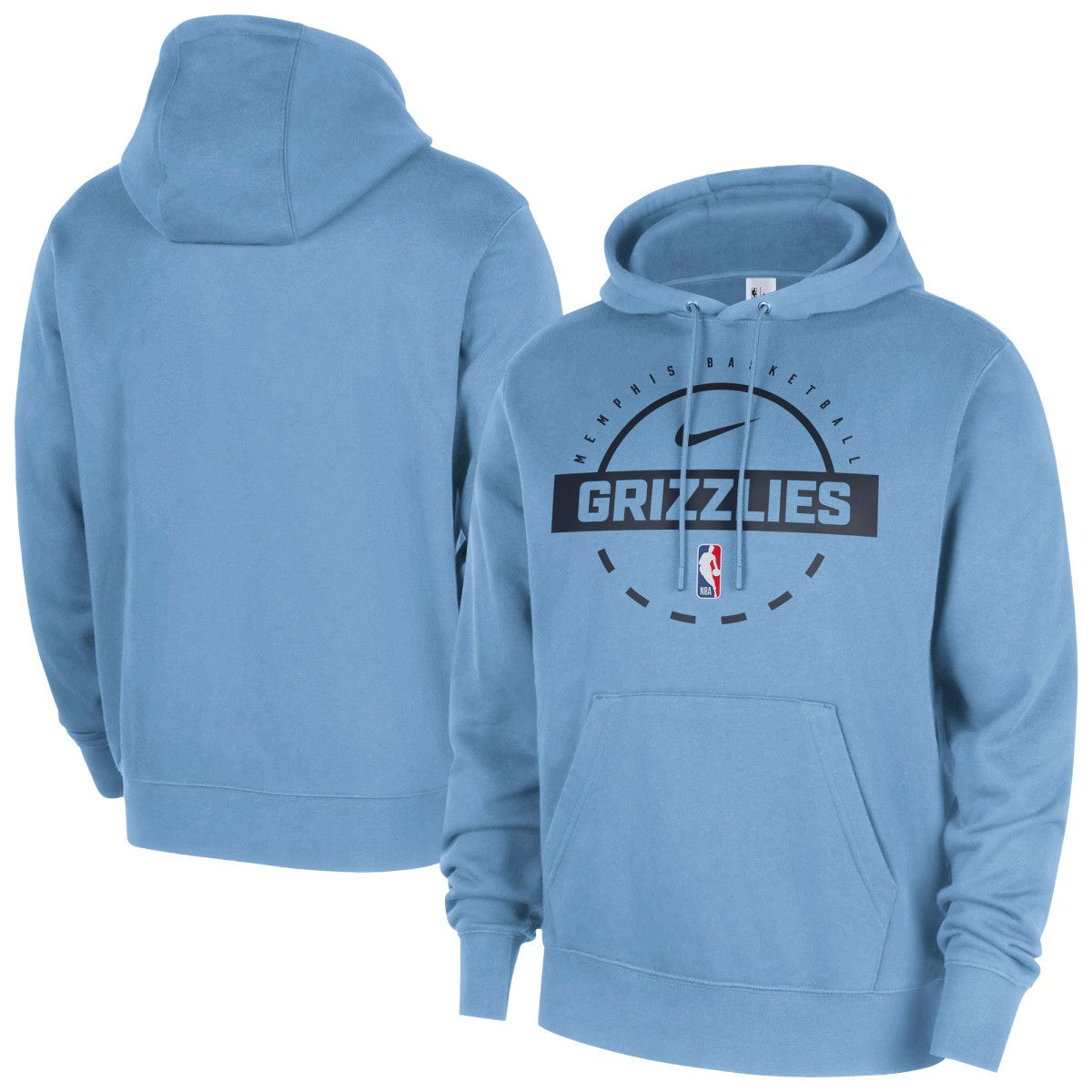 Light Blue Memphis Grizzlies 2025/26 Authentic Practice Club Pullover Hoodie | NBA