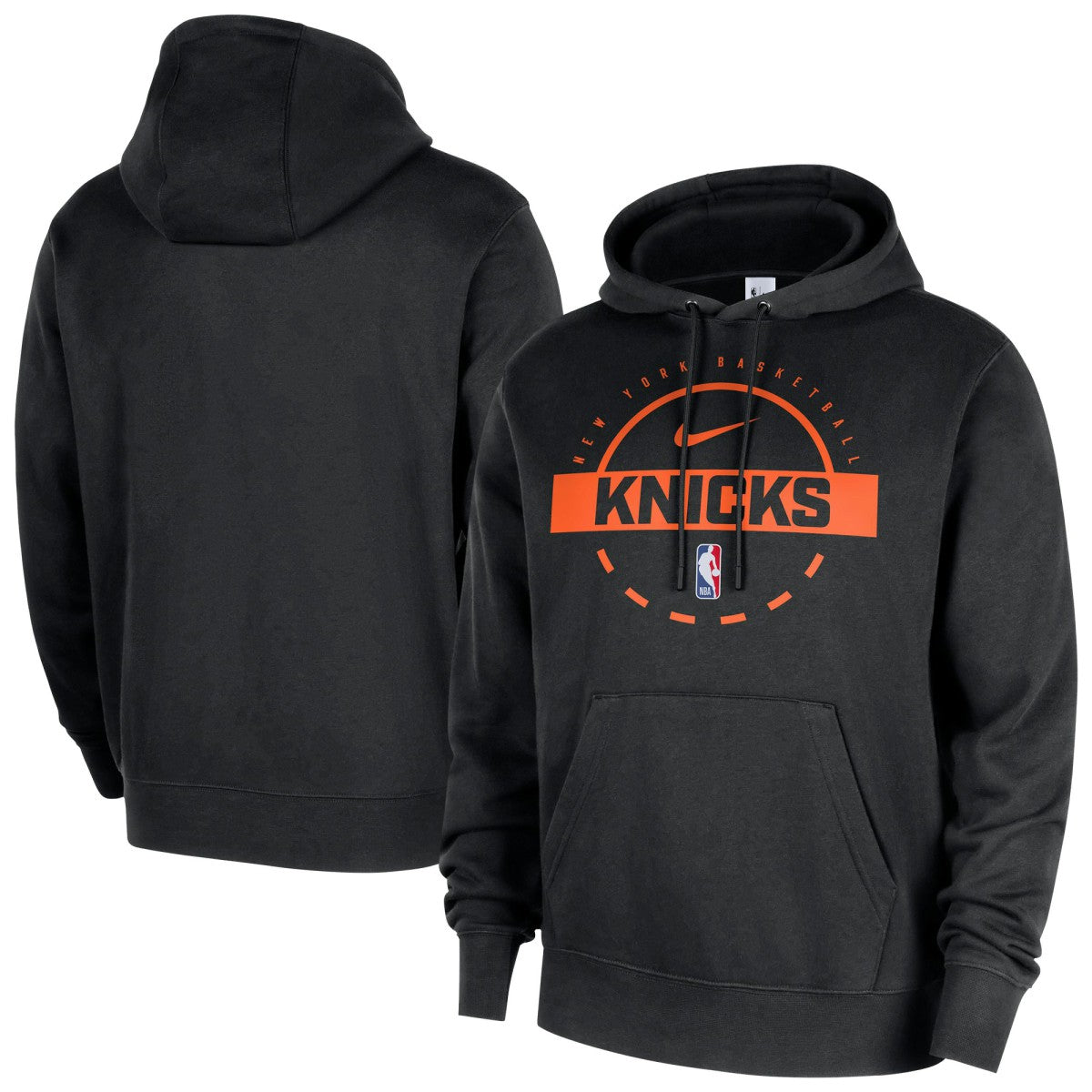 Black New York Knicks 2025/26 Authentic Practice Club Pullover Hoodie | NBA