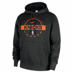 Black New York Knicks 2025/26 Authentic Practice Club Pullover Hoodie | NBA