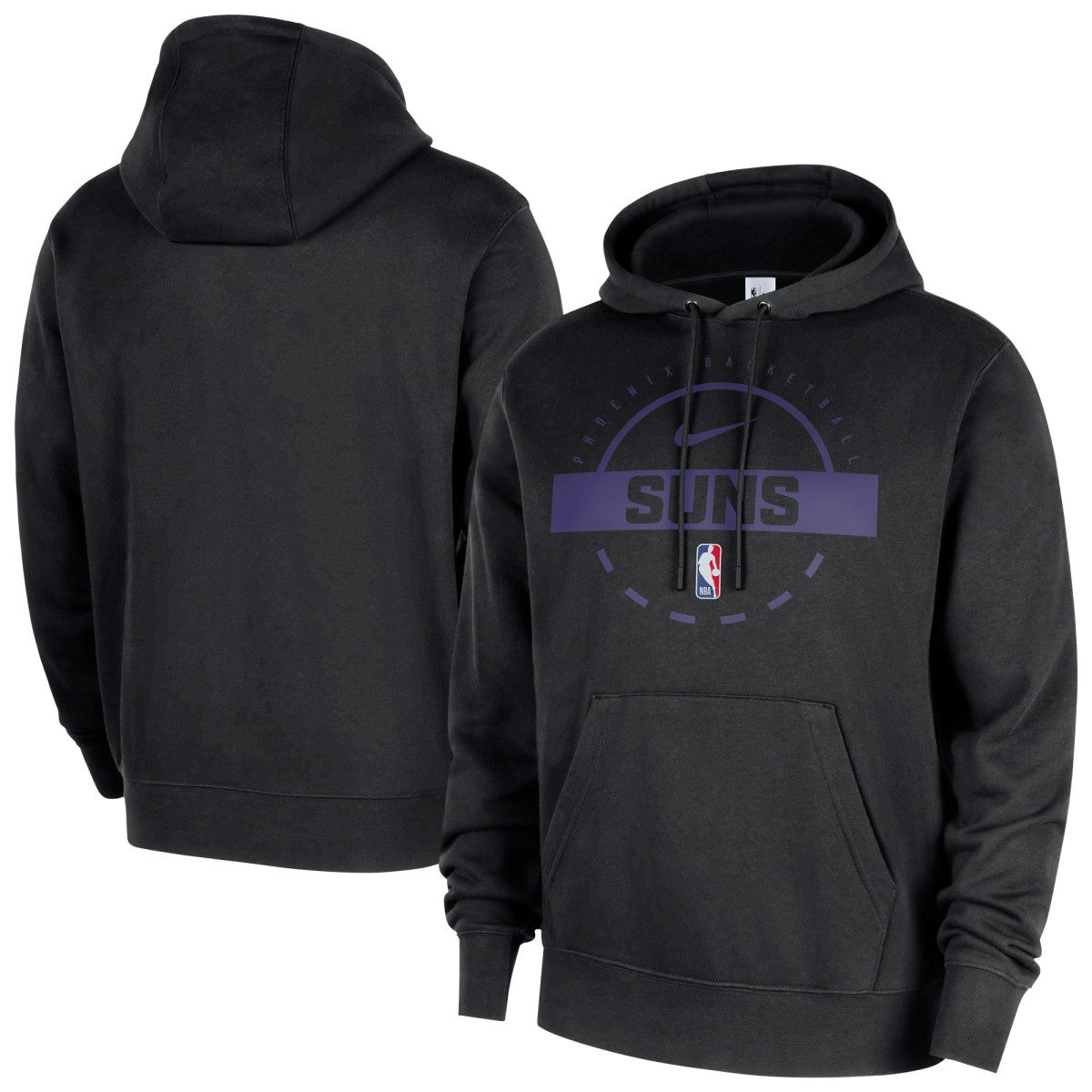 Black Phoenix Suns 2025/26 Authentic Practice Club Pullover Hoodie | NBA