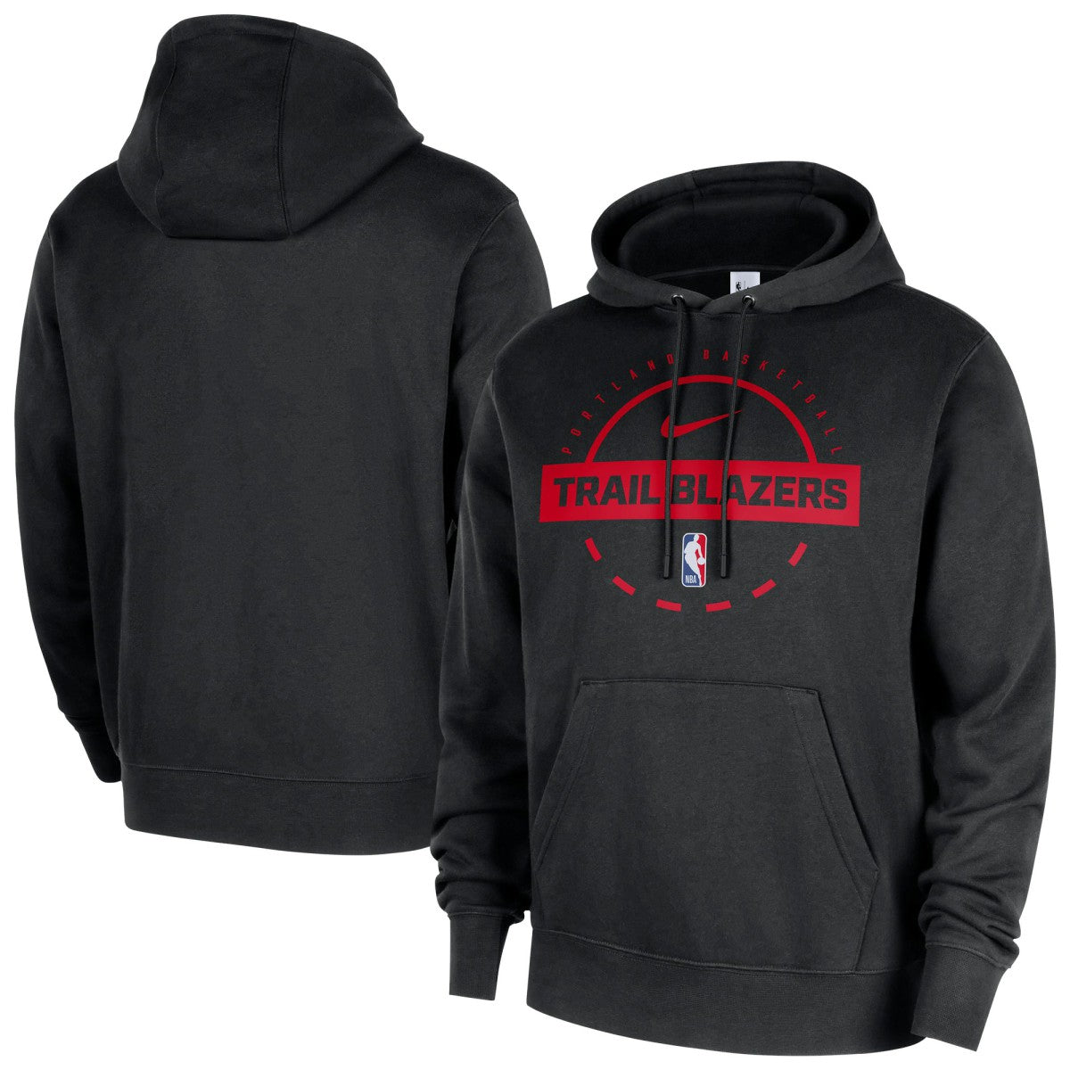 Black Portland Trail Blazers 2025/26 Authentic Practice Club Pullover Hoodie | NBA