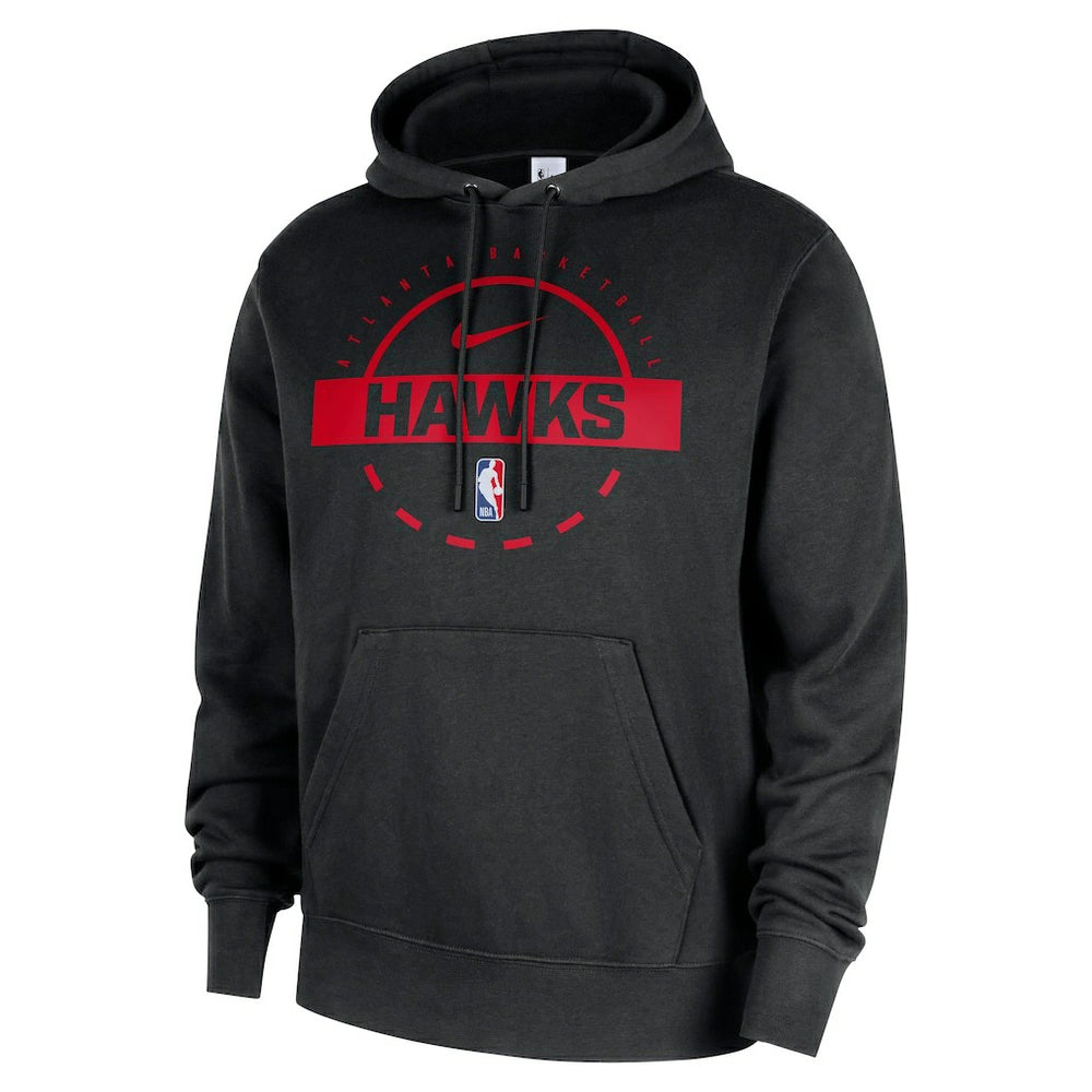 Black Atlanta Hawks 2025/26 Authentic Practice Club Pullover Hoodie | NBA